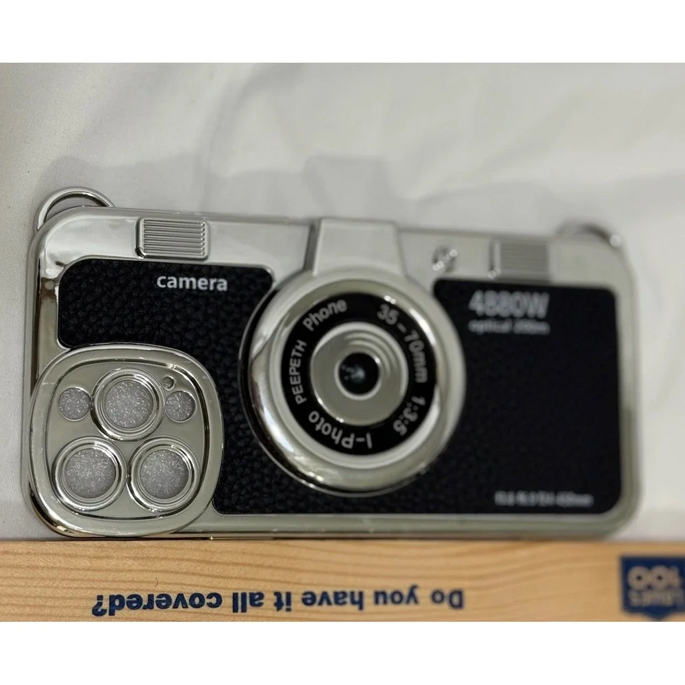 Phone Case For Apple iPhone 13 Pro Max Camera Black Silver New‎